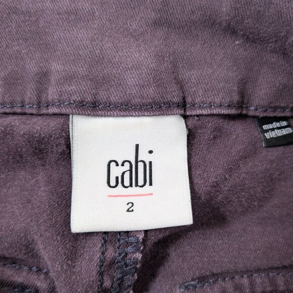 Cabi Cargo Eggplant Slim Leg Pant  2 - Picture 4 of 11